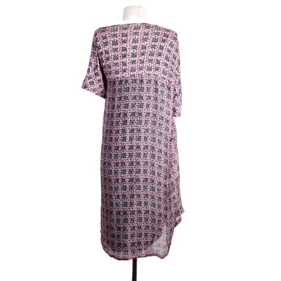 Sportmax Womens S Pink Black Cut Out Shoulder Ring Silk Mini Dress Short Sleeve - Picture 11 of 11